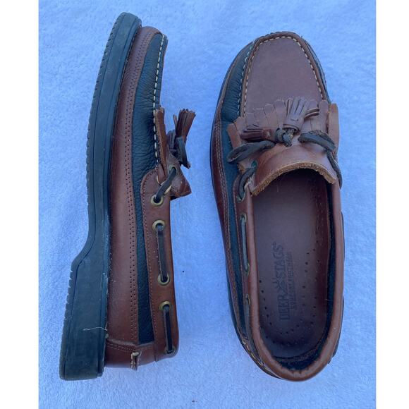 Deer Stags Duke “Newport” Men’s Leather Kiltie Tassel Loafers – Brown – Size 9 main image 11